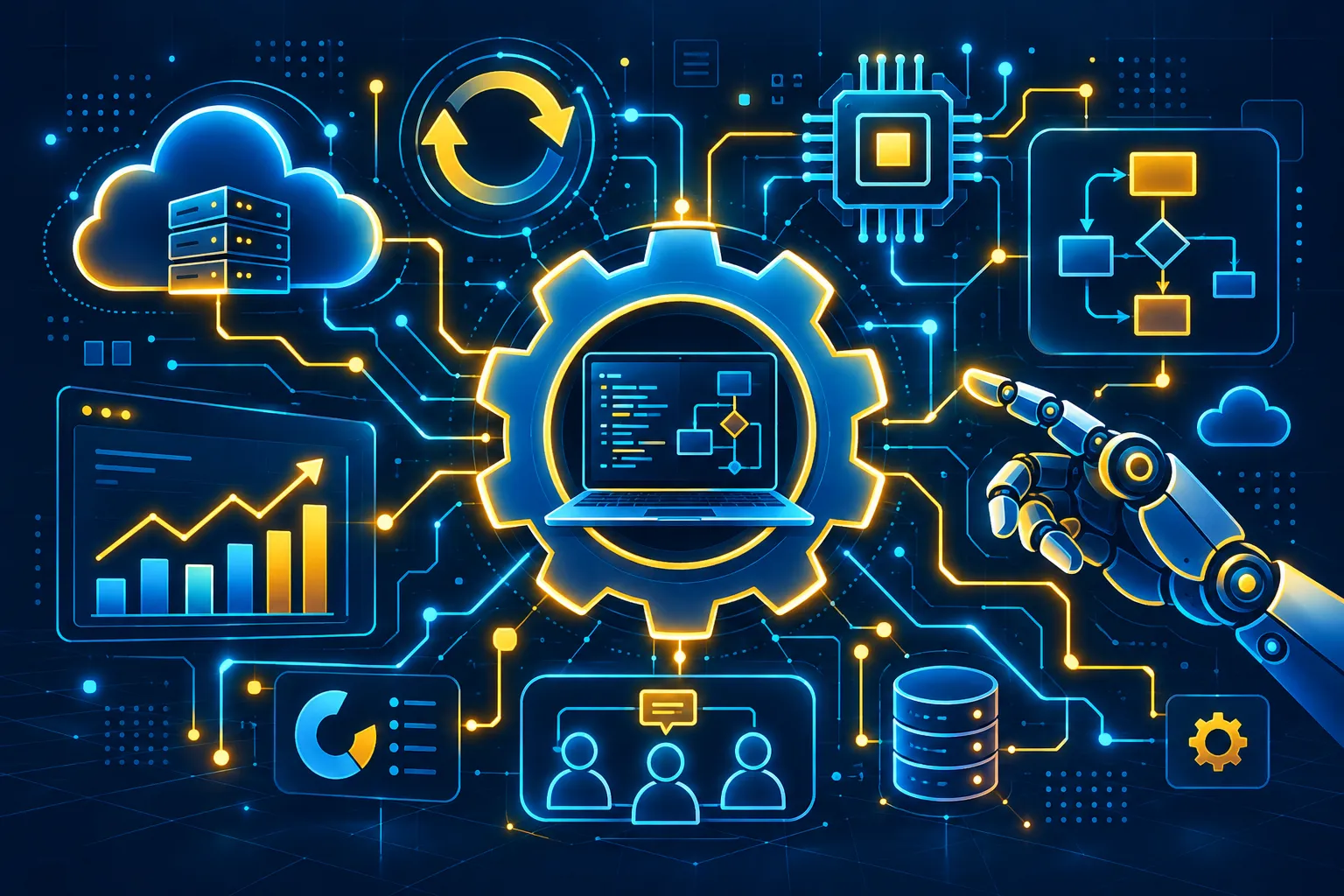 Illustration de la modernisation des processus